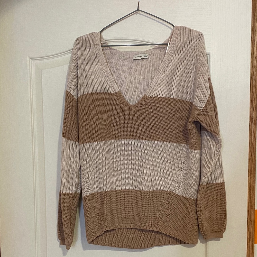 Gentle Fawn Striped V-Neck Sweater